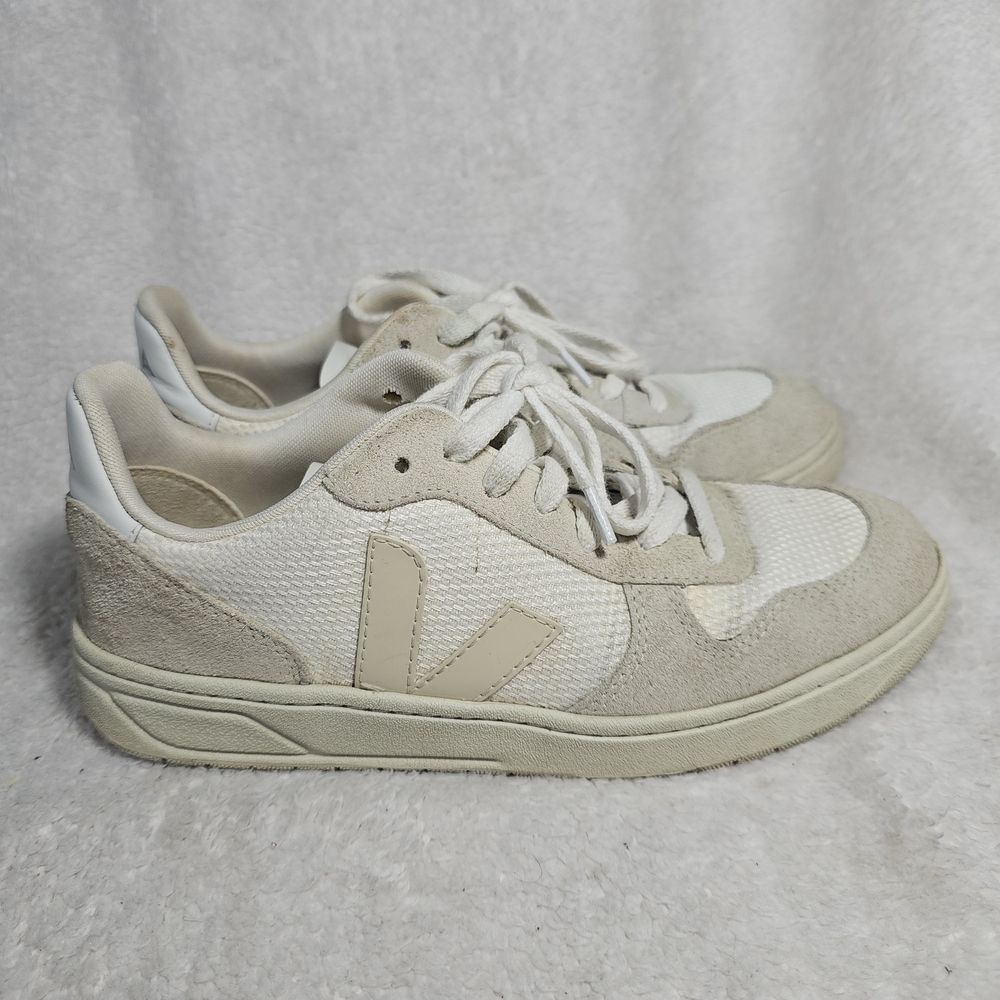 Veja V10 B-Mesh Women's Sneakers in White Natural Pierre Size 8 - Picture 6 of 12
